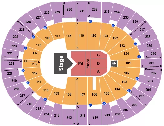 seating chart for Lawrence Joel Veterans Memorial Coliseum - Cody Johnson - eventticketscenter.com